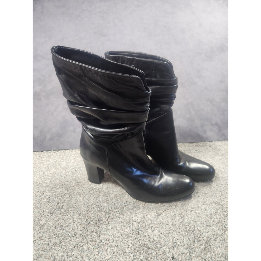 Sesto Meucci Bootie Women's Size US 7.5 Black Leather Block Heel Slouchy Boots